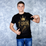 Black T-QRON KIng Shirt Display Black T-QRON King Shirt Display