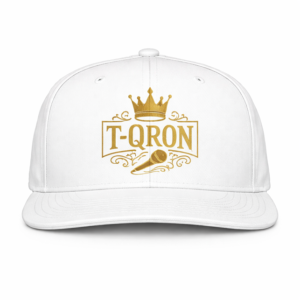 White T-QRON Gold Logo Hat
