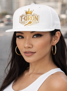 Hat-White- Gold Logo Display-1