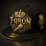Black T-QRON Gold Logo Hat Black T-QRON Gold Logo Hat